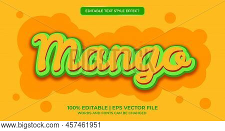Editable Text Effect Fruit Mango Style.  Editable Text Effect Fruit Mango Style