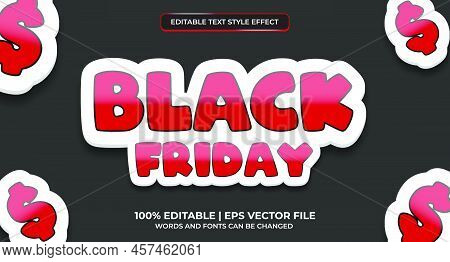3d Black Friday Editable Text Effect. Black Friday Editable Text Style Effect, 3d Layered Black Frid