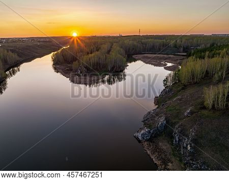 Confluence Of The Iset And Kamenka Rivers In The City Kamensk-uralskiy. Iset And Kamenka Rivers, Kam