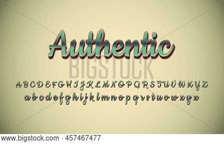 Authentic Text, Editable Text Effect Premium Vector