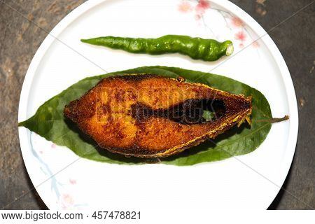 Fried Hilsa Fish On Kitchen