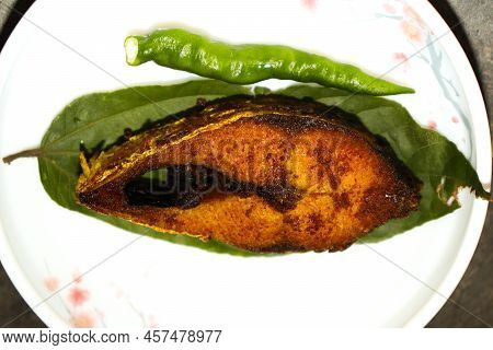 Fried Hilsa Fish On Kitchen
