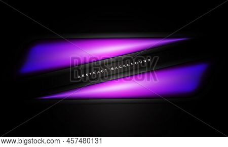 Black Abstract Modern Background With Purple Triangular 3d Design Elements. Modern Abstract Technolo