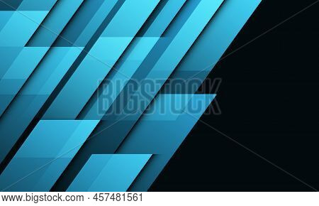 Abstract Blue Geometric Lines Futurisitc Light On Black With Blank Space Design Modern Technology Ba