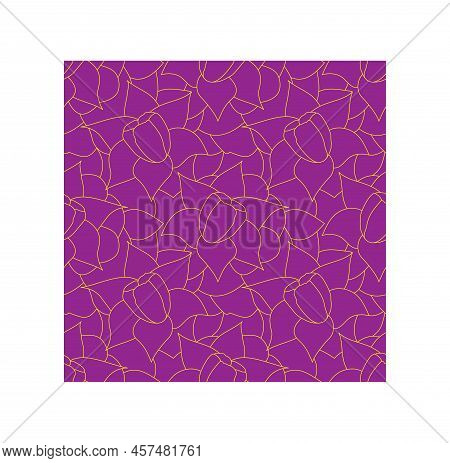 Vector Pattern. Yellow Pattern On Purple Background