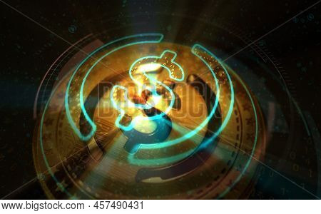 Usdc Usd Coin Stablecoin Cryptocurrency Golden Coin 3D Illustration