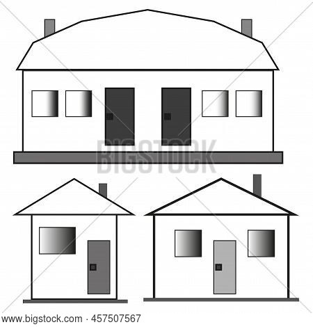 Home Icons, Great Design For Any Purposes. Business Concept. Vector Illustration. Stock Image.