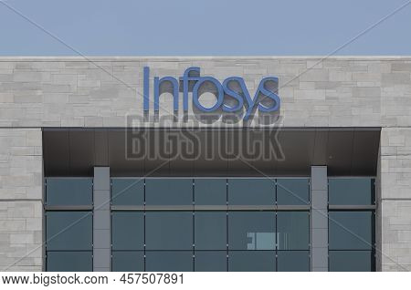 Indianapolis - Circa July 2022: Infosys U.s. Education Center. Infosys Is Based In India And Is A Wo