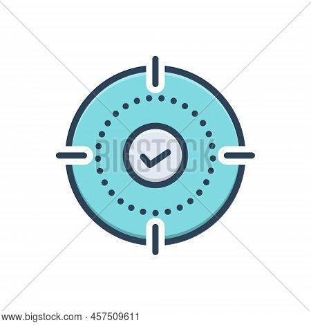 Color Illustration Icon For Surely Certainly Indeed Target Accept Approval Confirm Correct Positive
