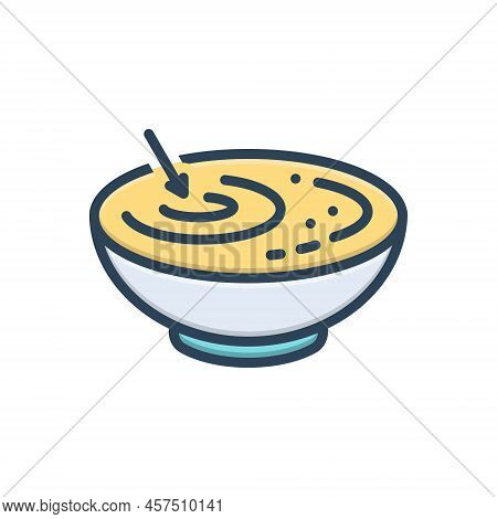 Color Illustration Icon For Substances Item Material Object Stuff Bowl Raw