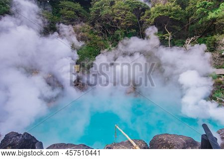 Hot Spring  (hell) Blue Water In Umi-zigoku In Beppu Oita, Japan