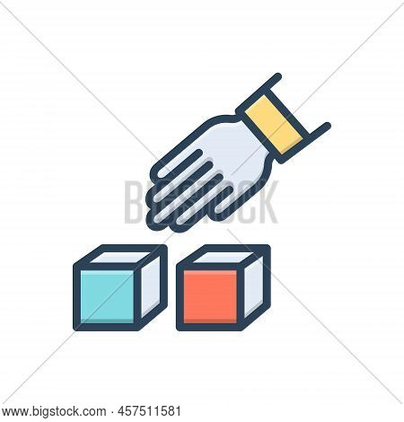 Color Illustration Icon For Such Like Similar Analogous Specious Proportionate Hand Choice