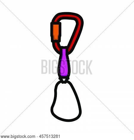 Alpinist Quickdraw Icon. Editable Bold Outline With Color Fill Design. Vector Illustration.