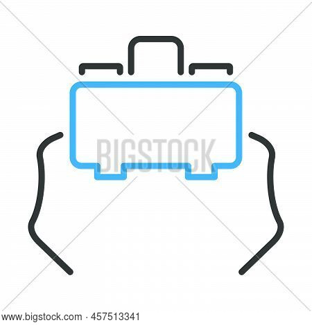 Micro Button Icon. Editable Bold Outline With Color Fill Design. Vector Illustration.
