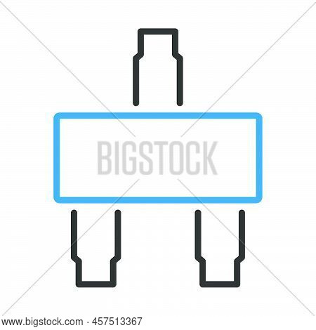 Smd Transistor Icon. Editable Bold Outline With Color Fill Design. Vector Illustration.