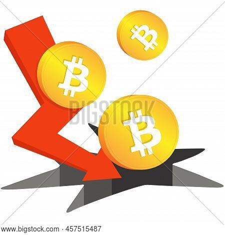Crypto Markets Diving Down, Bitcoin Crash Concept