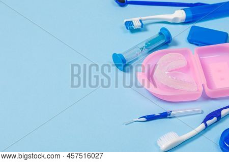 An Indispensable Set For Deep And Thorough Cleaning Of The Oral Cavity. Equipment For Cleaning Brace