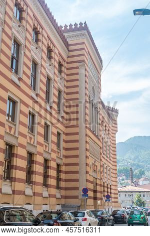 Sarajevo, Bosnia And Herzegovina - June 3, 2022: Vijecnica, Sarajevo City Hall.