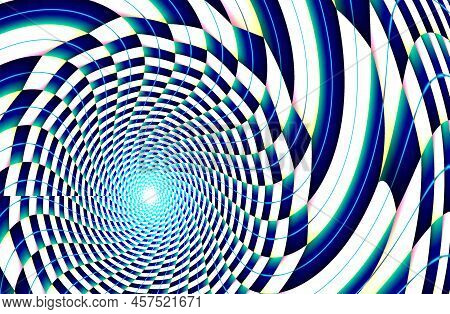 3d Render Abstract Generative Art  Background With Blue Neverending Spiral