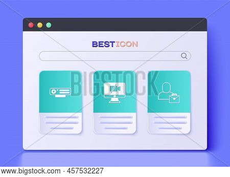 Set Video Camera Off On Computer, Web And Freelancer Icon. Vector