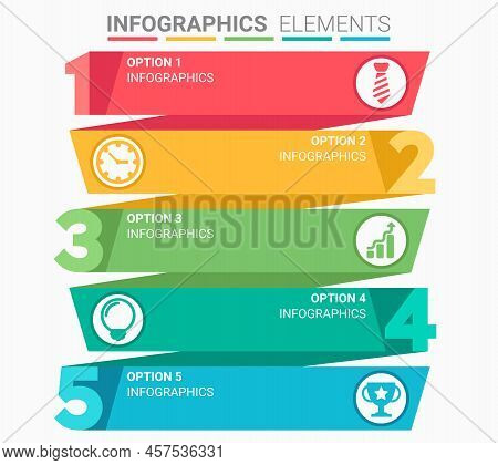 Infographics Element Abstract Design The Number Top Five List Template