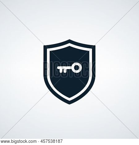 Shield With Key Color Line Icon. Privacy, Protection And Security Shield Vector Outline Colorful Sig