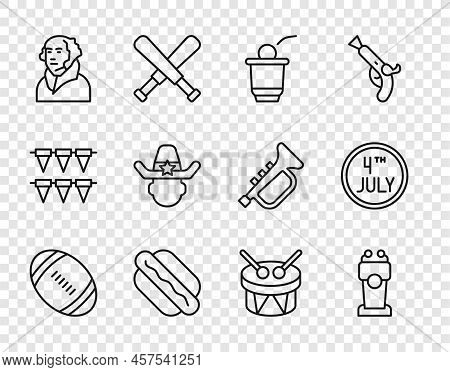 Set Line American Football Ball, Stage Stand Or Tribune, Beer Pong Game, Hotdog Sandwich, George Was