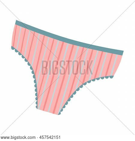 Female Underwear Flat Icon. Girl Periods Calendar, Pads, Uterus And Tampons Vector Illustration. Hyg