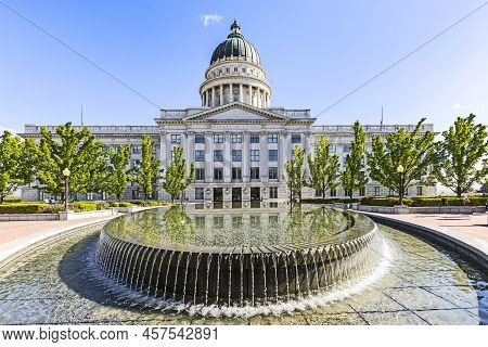 State Capitol Building In Salt Lake City, Utah. The Building Houses The Chambers Of The Utah State L