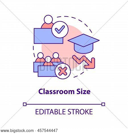 Classroom Size Concept Icon. Effective Education. Problem In Public Schools Abstract Idea Thin Line 