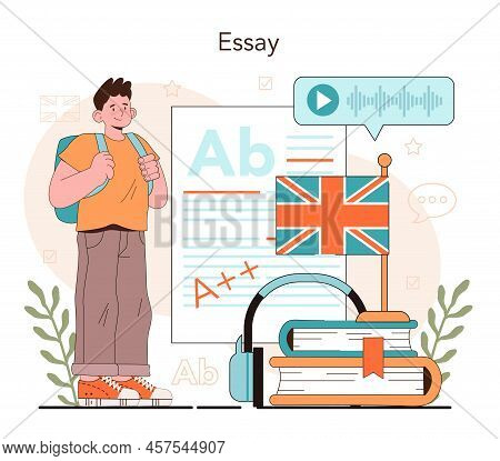 English Class Concept. Study Foreign Languages In School Or University