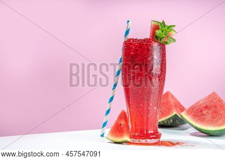 Cold Watermelon Slushie Drink