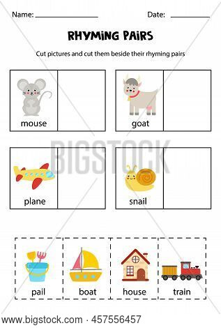 Rhyming Words Kids. Vector &amp; Photo (Free Trial) | Bigstock