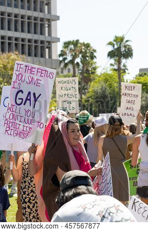 Los Angeles, Ca - May 18 2022:  Bans Off Our Bodies Abortion Rights Rally