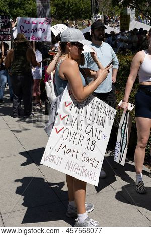 Los Angeles, Ca - May 18 2022:  Bans Off Our Bodies Abortion Rights Rally