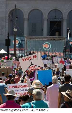 Los Angeles, Ca - May 18 2022:  Bans Off Our Bodies Abortion Rights Rally