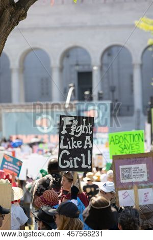 Los Angeles, Ca - May 18 2022:  Bans Off Our Bodies Abortion Rights Rally