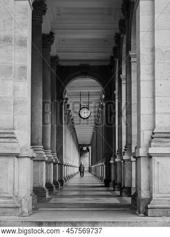 Karlovy Vary, Bohemia, Czech Republic - May 27 2022: Corridor At The Portico Of The Mill Colonnade O