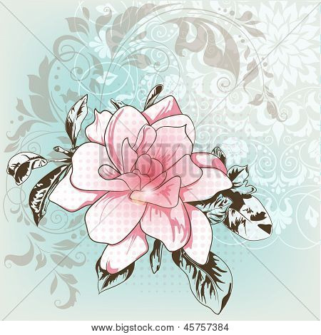 mano illustrazione disegnata di un singolo fiore
