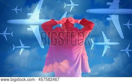 Airtravel Industry Crisis And Flight Delays Or Trip Cancelation At The Airport As An Avation Busines