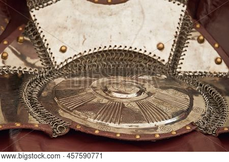 Vintage Armor, Retro Chain Mait. Ancient Military Arsenal Of The Events Of The Russian-swedish War