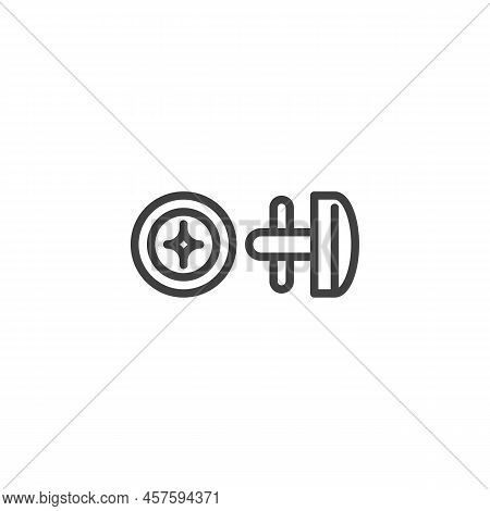 Mens Cufflinks Line Icon. Linear Style Sign For Mobile Concept And Web Design. Cufflinks Outline Vec