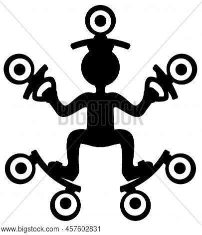 Skater Extreme Hardcore Stencil Black, Vector Illustration, Horizontal, Isolated