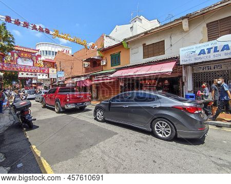 Melaka, Malaysia- 19 Jun, 2022: View Of Jonker Street In Malacca. It Was Listed As A Unesco World He