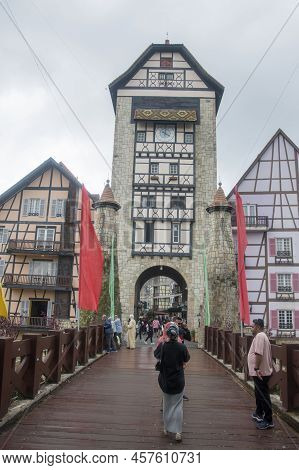 Bukit Tinggi, Malaysia - Jun 08, 2022: People Visit To Old French Style Public Building At Colmar Bu