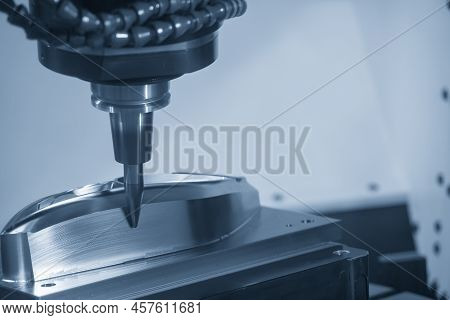 The Cnc Milling Machine Cutting The Mold Parts By Barrel Tool. The Mold And Die Manufacturing Proces