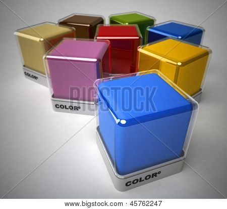 Design color blocks in a variety of colors