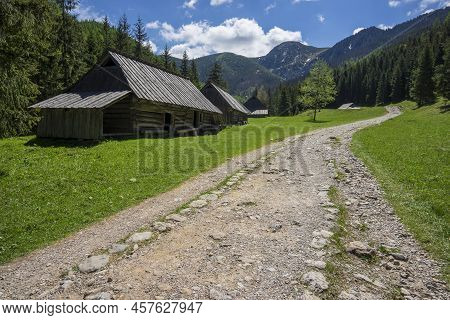 Old Huts In The Jaworzynka Valley. Tatra Mountains.