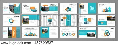 Business Presentation Infographic Elements Template Set. Keynote Presentation Background, Slide Temp