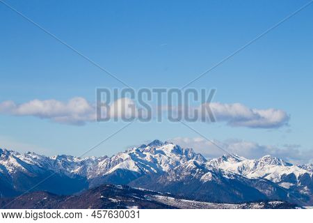 High Mountain In Italian Alps. Asta Peak View. Fiemme Valley, Italy
